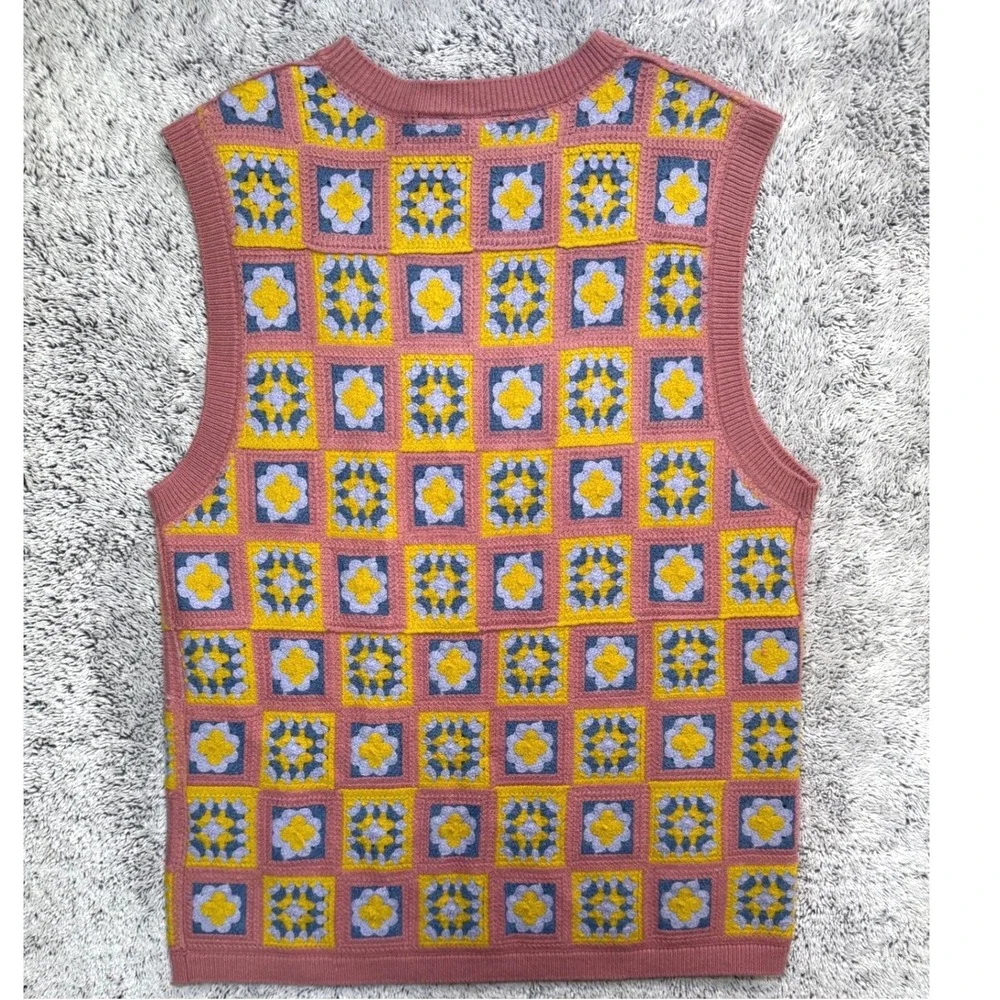 WeSC Crochet Sweater Vest Men S / Women M Granny Square Cottagecore Grandmacore